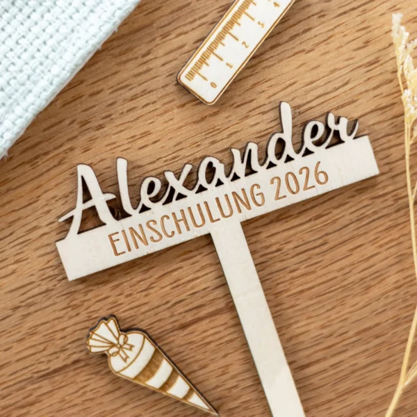 Caketopper Einschulung, personalisiert - Produktbild