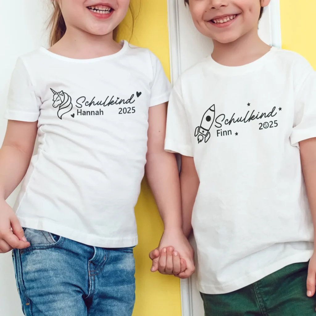 T-Shirt - Schulkind 2025 für Kinder mit 3 Motiven - Produktbild
