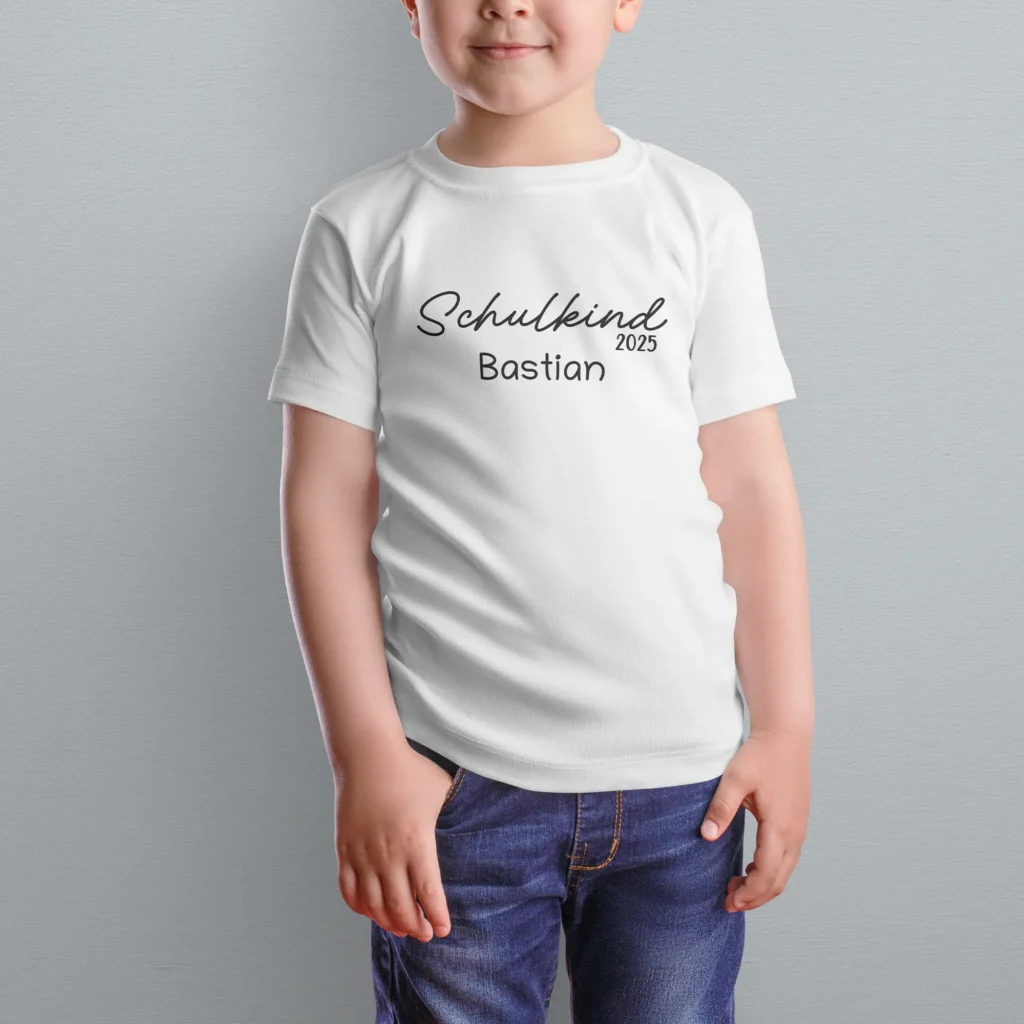 T-Shirt - Schulkind 2025 für Kinder mit 3 Motiven - Schriftart Junge