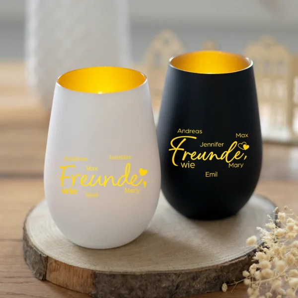 Personalisiertes Kerzenglas „Freunde, wie“ - Produktbild