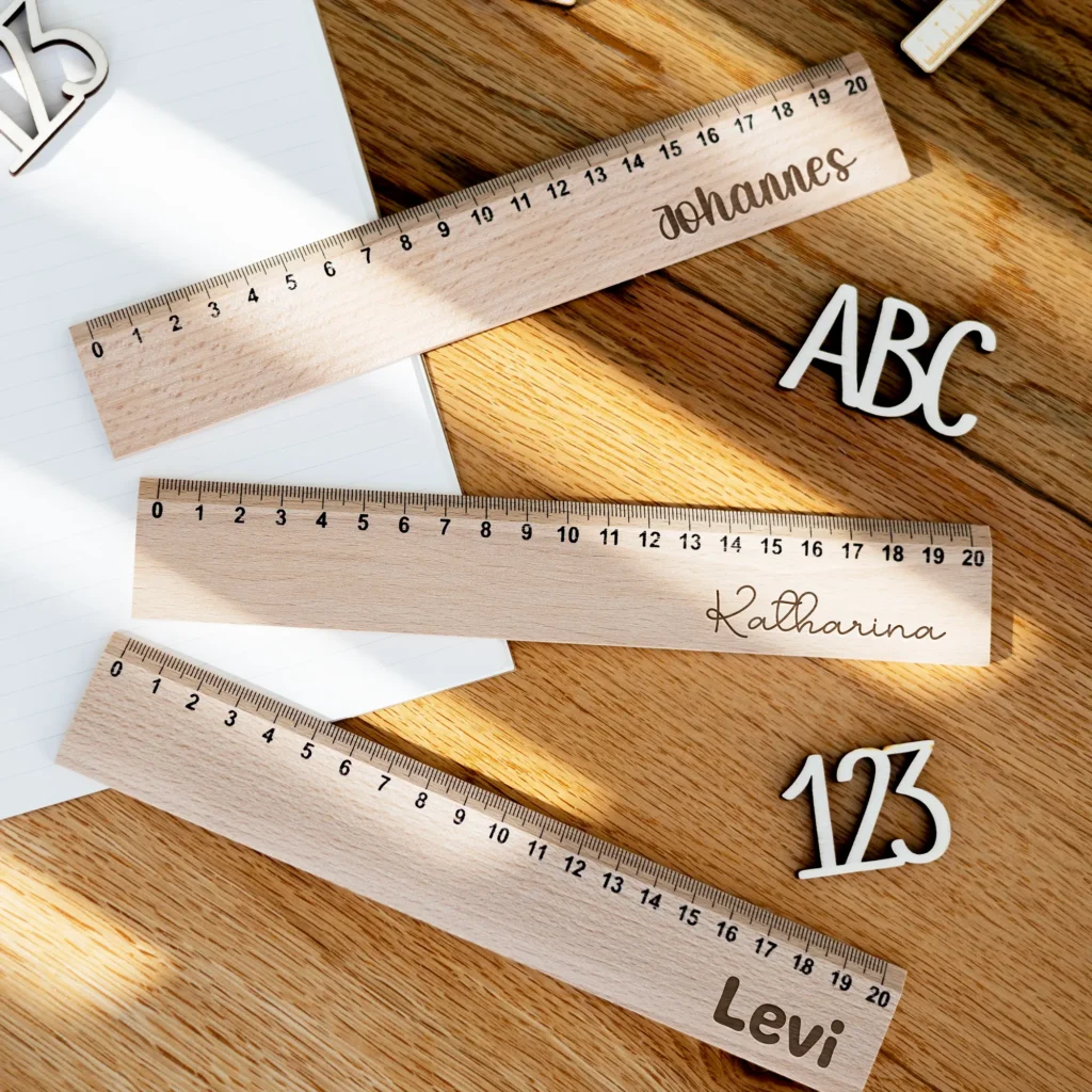 Lineale (20cm) mit Wunschname oder Wunschtext - Gesamtansicht