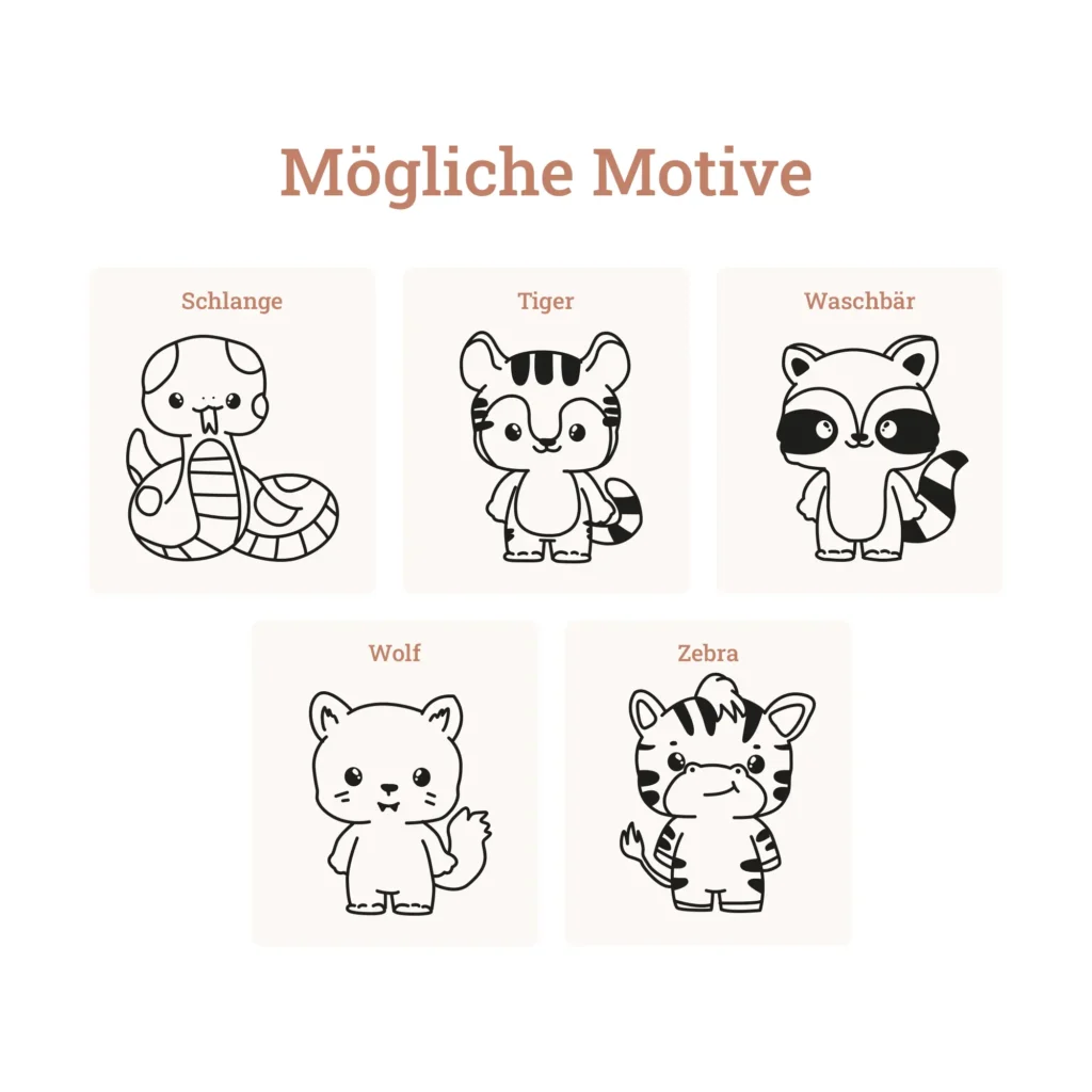 Lineale (20cm) mit verschiedenen Tiermotiven und Wunschname - Tiermotive 2