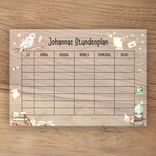 Stundenplan auf Acrylglas - Magiewelt - Produktbild