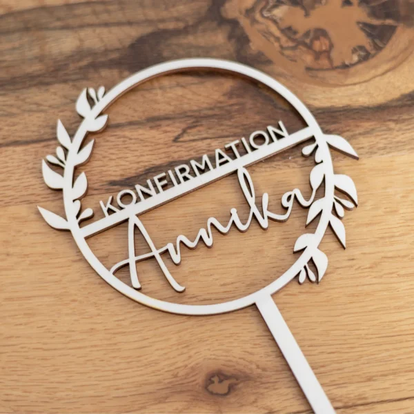 Caketopper - Konfirmation Blätterkranz - Produktfoto