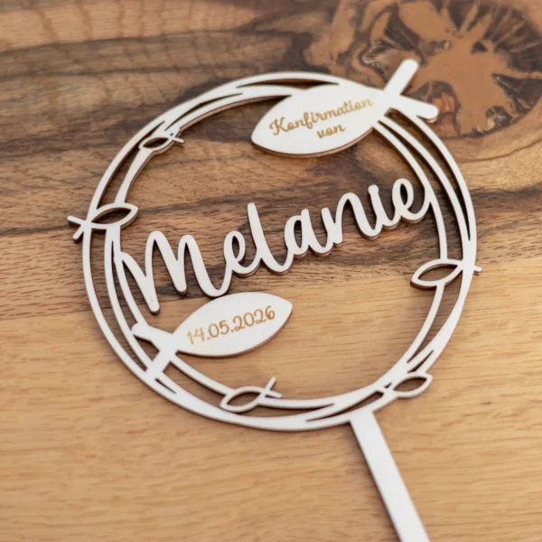 Caketopper zur Konfirmation Fische - Produktbild