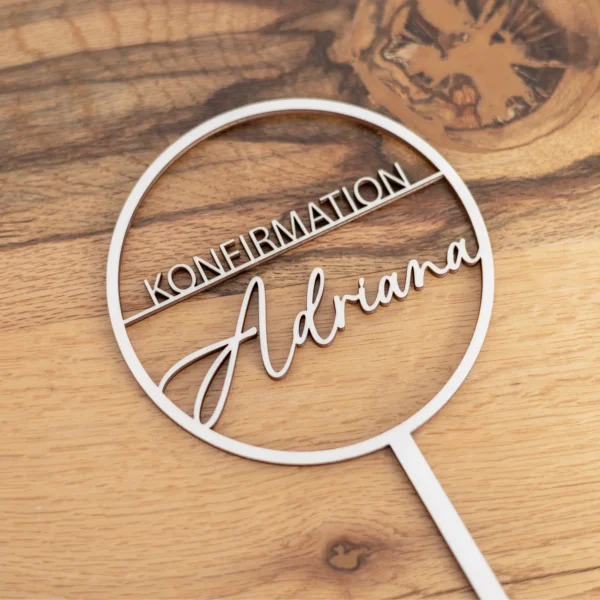 Caketopper zur Konfirmation mit Name - Produktbild