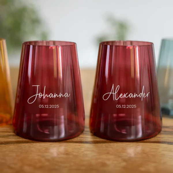Personalisierte Gläser für Paare als 2er Set - Produktbild