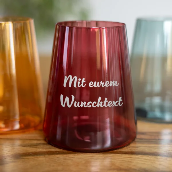 Personalisiertes Trinkglas mit Wunschtext - Produktbild