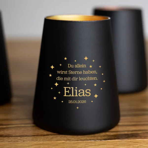 Personalisiertes Erinnerungslicht für Sternenkindern aus Glas mit Gravur - Produktbild